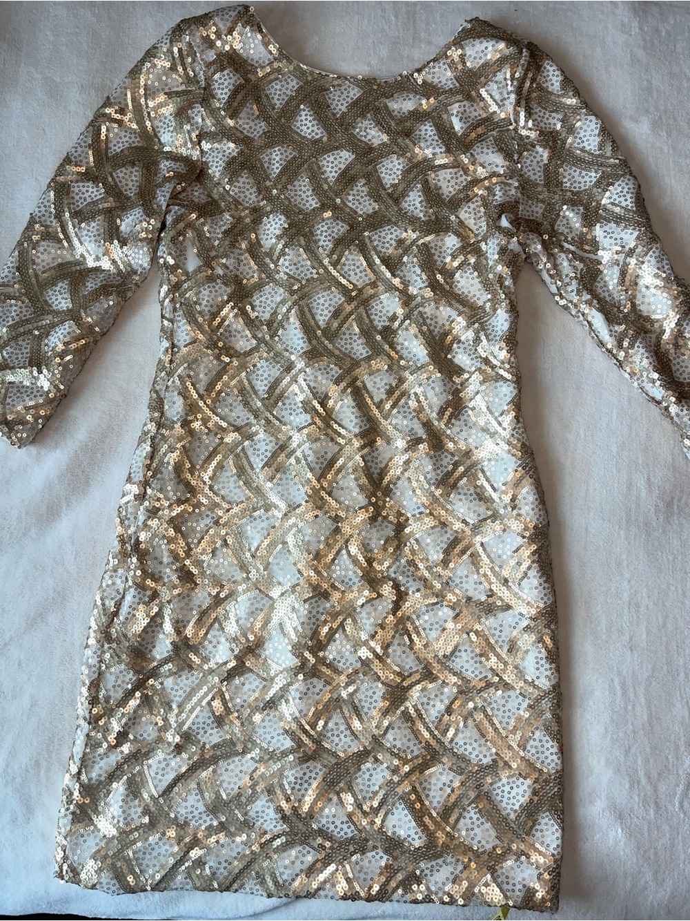 As u Wish Gold Sequin Sheath Dress Women's Party Dress Low Back Size XL